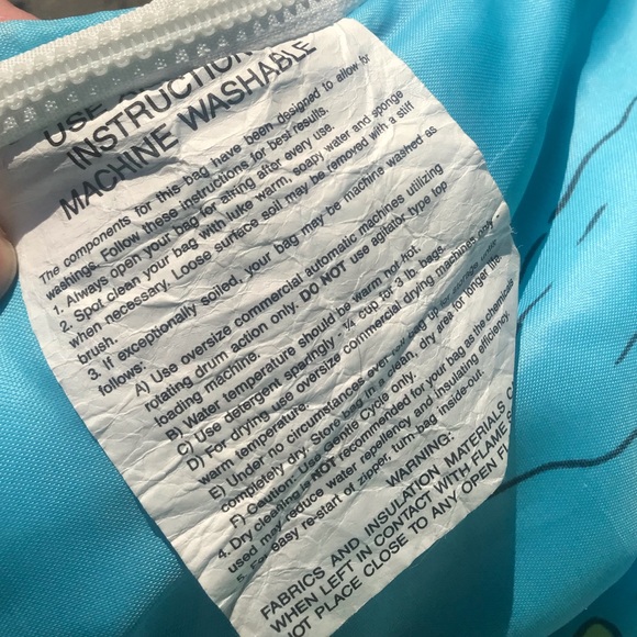 90s vintage Disney Little Mermaid Sleeping Bag Ariel Flounder Sebastian - Picture 6 of 8